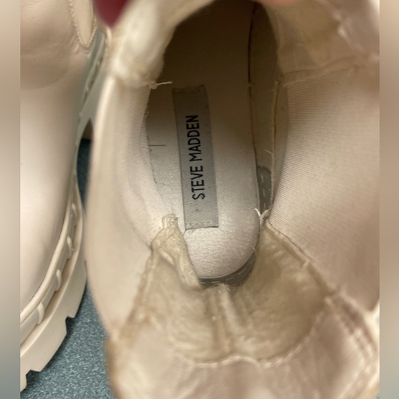 Steve Madden Barclay Chunky Heeled Boot Women’s 8.5 Bone - Picture 11 of 11